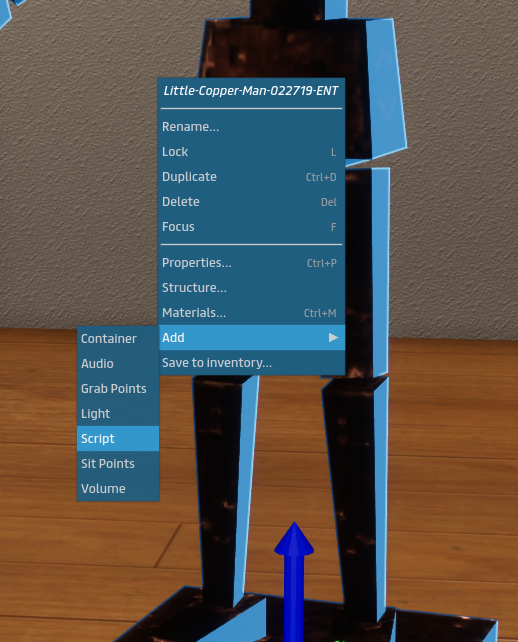 Add script right click screenshot