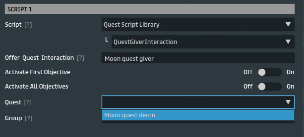 Select quest for giver interaction screenshot