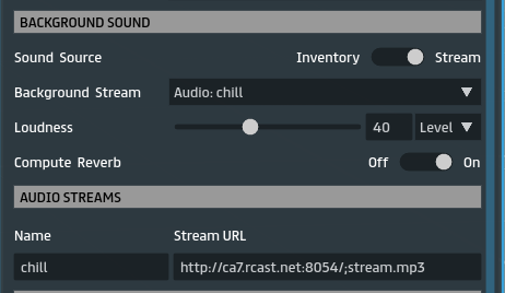 audio scene settings